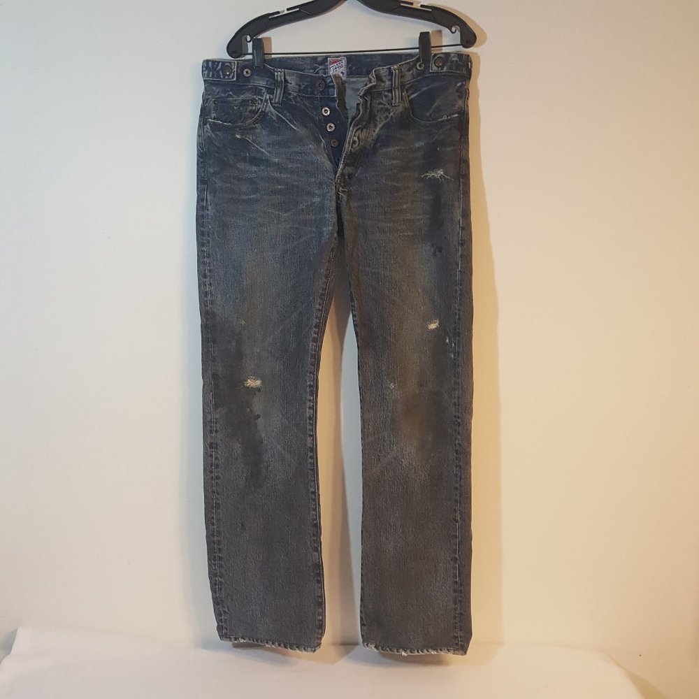 Prps Jeans from Japan Size 34 x 32 Button Fly Mens Distressed Grunge Look